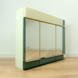 XXL 1970s Petrol ILLUMINATED Midcentury Medicine CABINET by Allibert