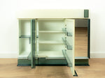 XXL 1970s Petrol ILLUMINATED Midcentury Medicine CABINET by Allibert