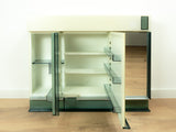 XXL 1970s Petrol ILLUMINATED Midcentury Medicine CABINET by Allibert
