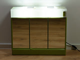 Large 1970s green mirrored ILLUMINATED MIDCENTURY Medicine CABINET by Allibert