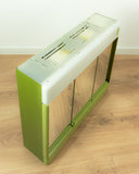 Large 1970s green mirrored ILLUMINATED MIDCENTURY Medicine CABINET by Allibert