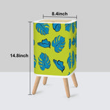 Scandi Retro Square Small Trash Can with Lid, Chartreuse Green