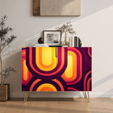 70s Retro Midcentury Wooden Storage Cabinet with Hairpin Legs