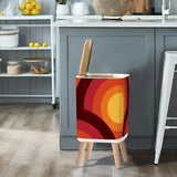 Vibrant 70s Retro Trash Can with Lid: Nordic Midcentury Modern Wastebasket