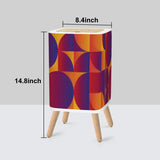 Retro Square Trash Can with Lid Bauhaus Revival Abstract Punchy Colors