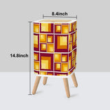 Retro 70s Nordic Trash Can with Lid: Mid-Century Kitchen Office Wastebasket