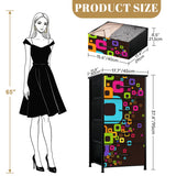 Black Rainbow Color-Popped Retro Atomic Fabric Dressers for Every Room
