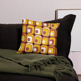 Retro 70s Midcentury Style Tripod Floor Lamp: Orange Brown Linen Shade, Remote