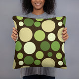 Midcentury 70s Triangle Nesting Coffee Table Set - Green Polka Dot Accent