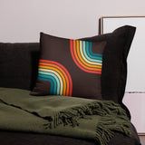 70s Retro Rainbow Pattern Throw Pillow 3 sizes - Midcentury Modern Accent