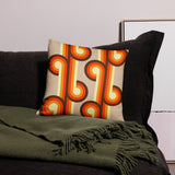Groovy 70s Retro Throw Pillow, Midcentury Style Home Decor