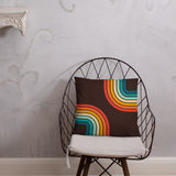 70s Retro Rainbow Pattern Throw Pillow 3 sizes - Midcentury Modern Accent