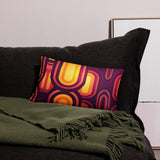 Retro 70s Nordic Lidded Trash Can: Orange Midcentury Modern Style Garbage Bin