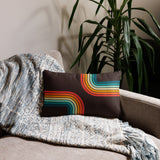 70s Retro Rainbow Pattern Throw Pillow 3 sizes - Midcentury Modern Accent