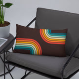 70s Retro Rainbow Pattern Throw Pillow 3 sizes - Midcentury Modern Accent