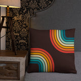 70s Retro Rainbow Pattern Throw Pillow 3 sizes - Midcentury Modern Accent