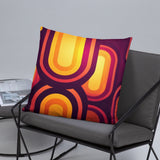 Retro 70s Nordic Lidded Trash Can: Orange Midcentury Modern Style Garbage Bin