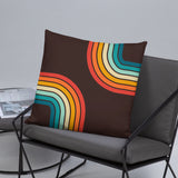 70s Retro Rainbow Pattern Throw Pillow 3 sizes - Midcentury Modern Accent