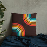 70s Retro Rainbow Pattern Throw Pillow 3 sizes - Midcentury Modern Accent