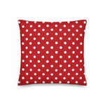 RETRO Red White POLKA DOTS Pillow, Retro 50s 60s Mod Style Midcentury Decor