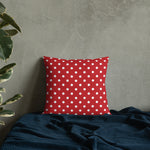 RETRO Red White POLKA DOTS Pillow, Retro 50s 60s Mod Style Midcentury Decor