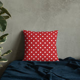 RETRO Red White POLKA DOTS Pillow, Retro 50s 60s Mod Style Midcentury Decor
