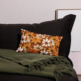 Bold Floral 70s Premium Pillow, Flower Power Midcentury Style Home Accent