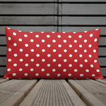 RETRO Red White POLKA DOTS Pillow, Retro 50s 60s Mod Style Midcentury Decor