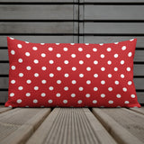 RETRO Red White POLKA DOTS Pillow, Retro 50s 60s Mod Style Midcentury Decor