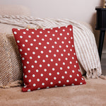 RETRO Red White POLKA DOTS Pillow, Retro 50s 60s Mod Style Midcentury Decor