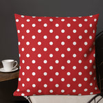 RETRO Red White POLKA DOTS Pillow, Retro 50s 60s Mod Style Midcentury Decor