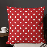 RETRO Red White POLKA DOTS Pillow, Retro 50s 60s Mod Style Midcentury Decor