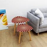 1970s Retro Nesting Coffee Table Set: Midcentury Sunburst Side Tables