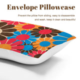 70s Flower Power Comforter Set: Queen Size Retro Floral Microfiber Bedding