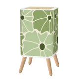 Retro Nordic Trash Can with Lid: Bold Floral Mid-Century Modern Style
