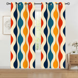 Midcentury Modern Blackout Curtains: 70s Retro Multi Sizes Drapes