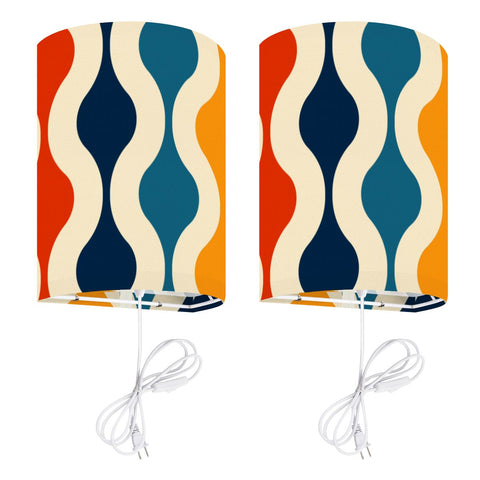 70s Retro Wall Sconces Set –  Smart LED, Multicolor Wavy