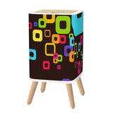 Scandi Midcentury Modern Trash Can with Lid: Retro Nordic Wastebasket