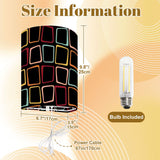 Pair of Retro Linen Shade Wall Sconces - Midcentury Modern Plug-in Lamps