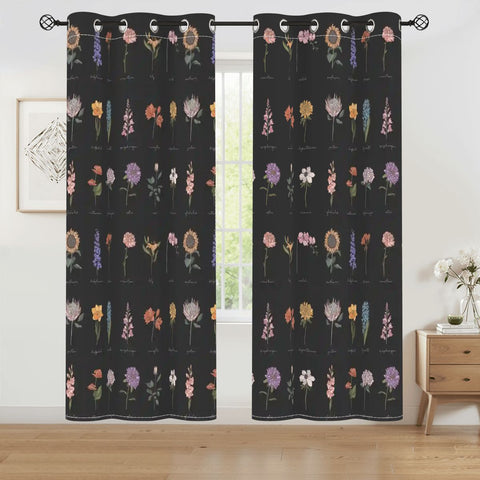 Vintage Floral Blackout Curtains: Dark Cottagecore Thermal Panels