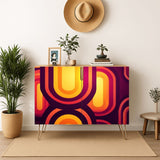 70s Retro Midcentury Wooden Storage Cabinet with Hairpin Legs