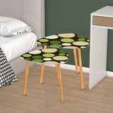 Midcentury 70s Triangle Nesting Coffee Table Set - Green Polka Dot Accent