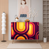 70s Retro Midcentury Wooden Storage Cabinet with Hairpin Legs