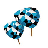 Blue Black White Bauhaus Style Retro Tripod Nesting Coffee Table Set