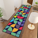 Abstract Retro Runner Rug – Midcentury Bauhaus Style Multi Sizes Non-Slip