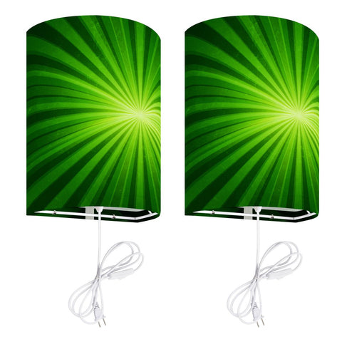 70s Retro Wall Sconces Set –  Smart LED, Sunburst Green