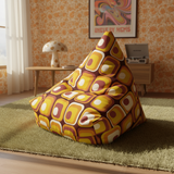 Mid Century Modern Bean Bag Chair Cover – Retro 70s Vintage Lounge Seat