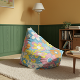 Retro 70s Hippie Flower Power Midcentury Bath Rug 3-Piece Set