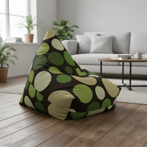 Bold Polka Dots 70s Floor Bean Bag Cover – Midcentury Modern Retro