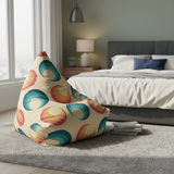 Retro 70s Bean Bag Chair Cover – Midcentury Modern Floor Seat